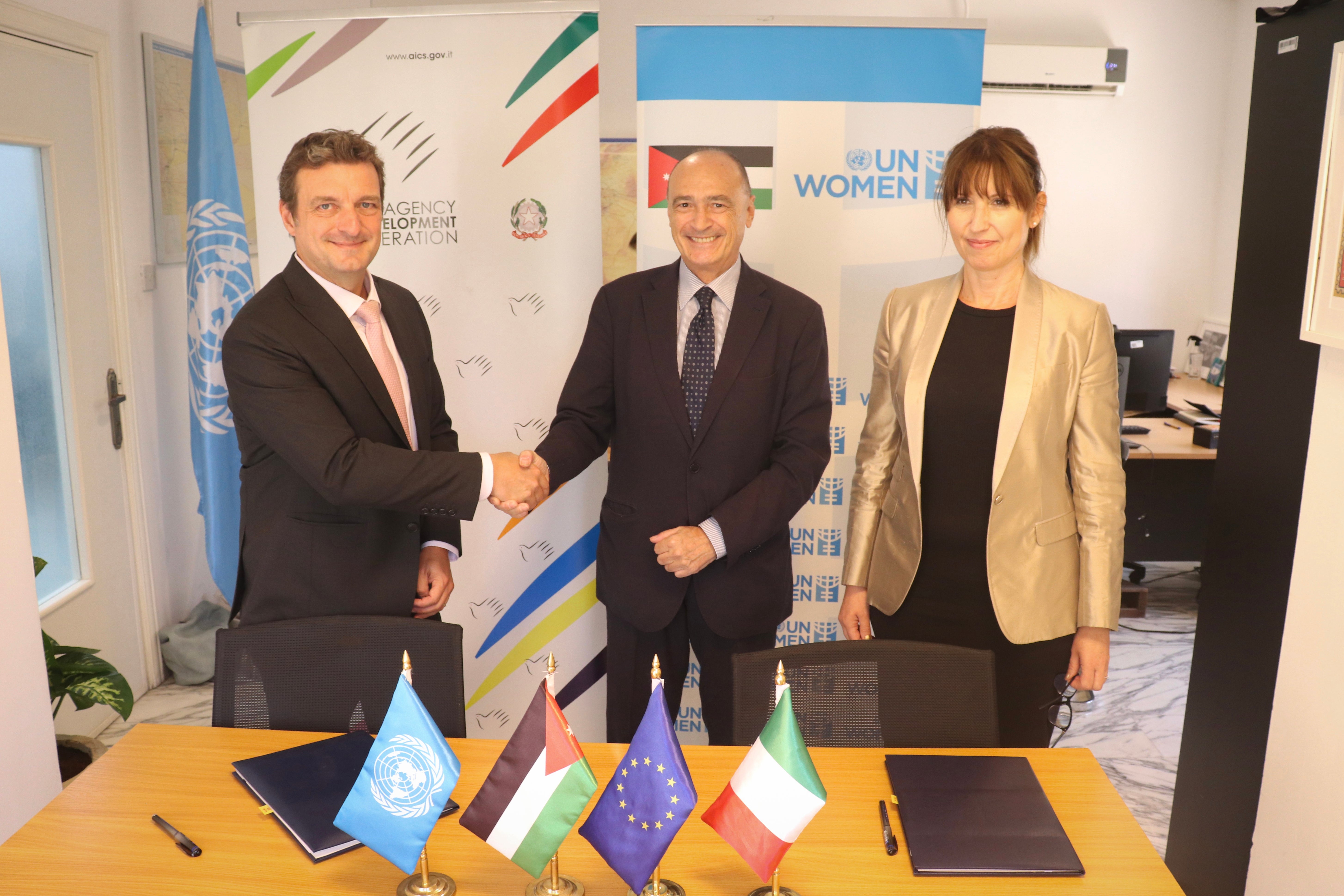 UN Women Jordan and Italian Agency For Development Cooperation AICS Signing Carmony 