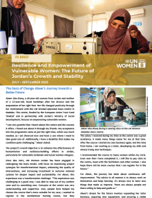In Brief | Resilience and Empowerment of Vulnerable Women: The Future of Jordan’s Growth and Stability | July – September 2023