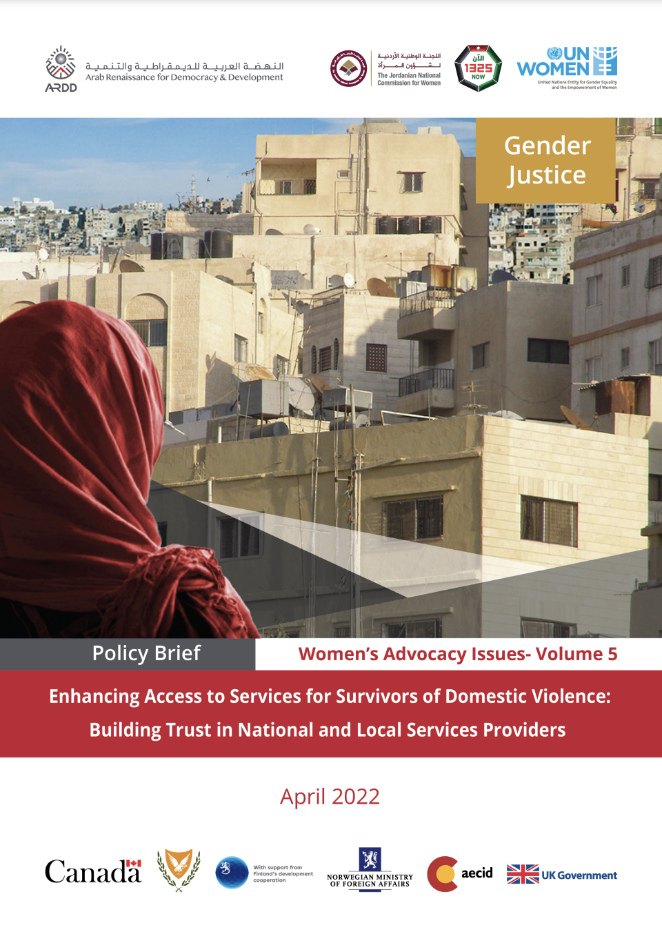 Enhancing Access to Services for Survivors of Domestic Violence_Building Trust in National and Local Services Providers Policy Brief 5_Cover