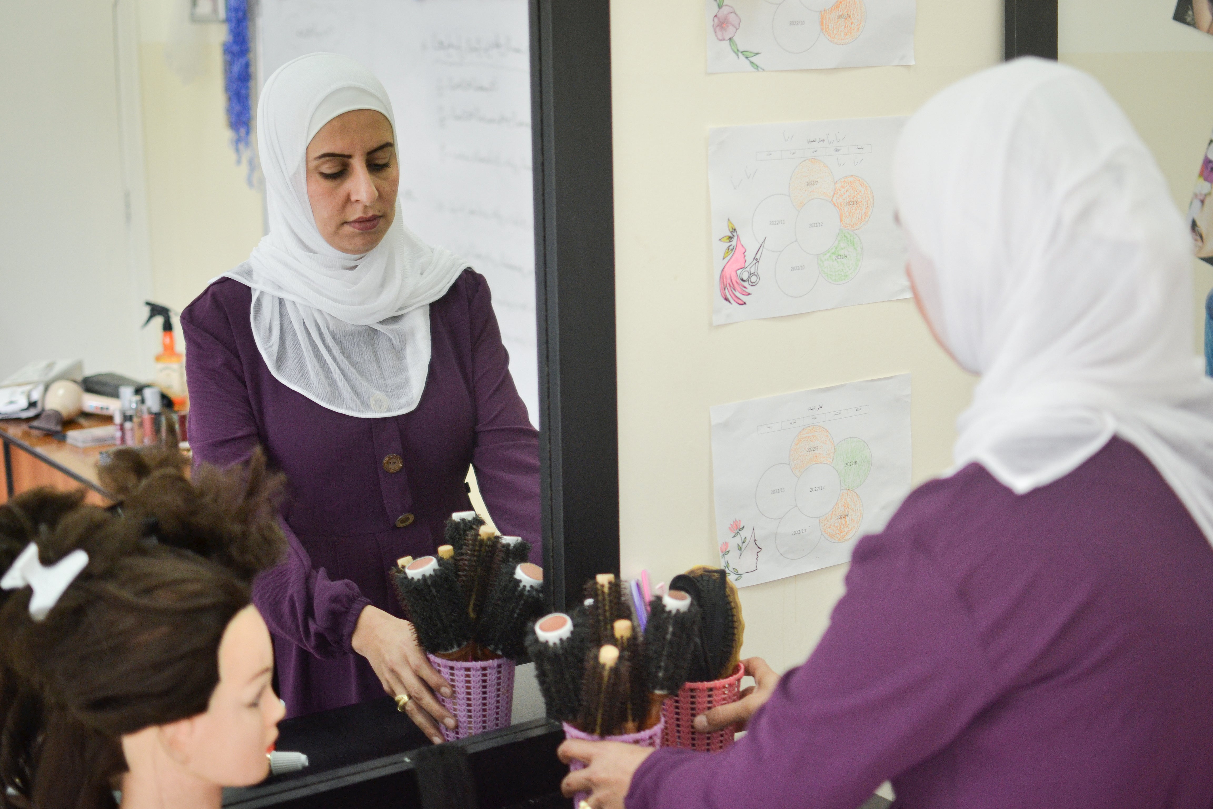 Dua’a Al-Omari at the UN Women Madaba Oasis Centre. Photo: UN Women/Bashar Al-Jabari