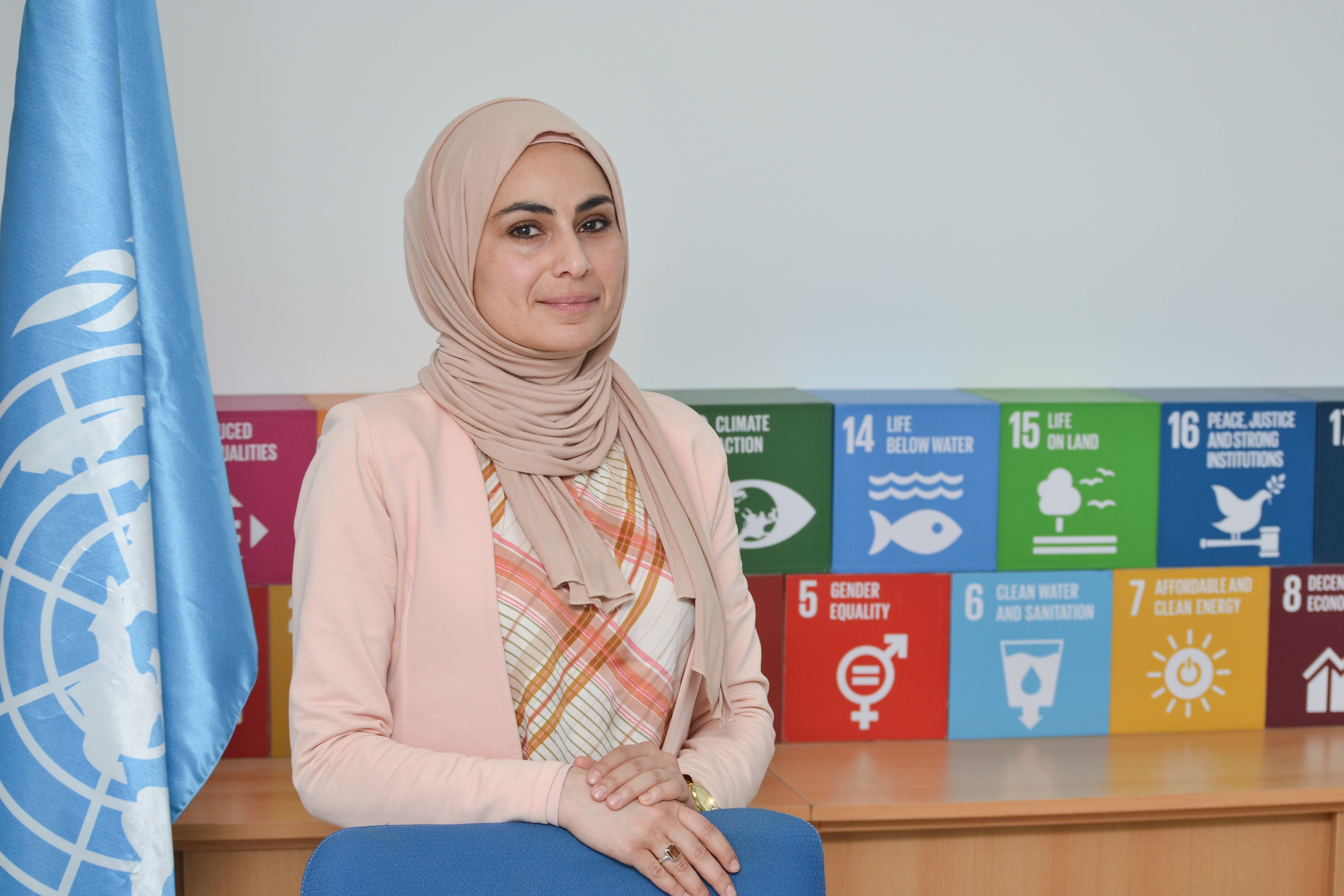 Hadeel Qunaibi, Oasis Programme Protection Officer. Photo: UN Women/Bashar Al-Jabari 