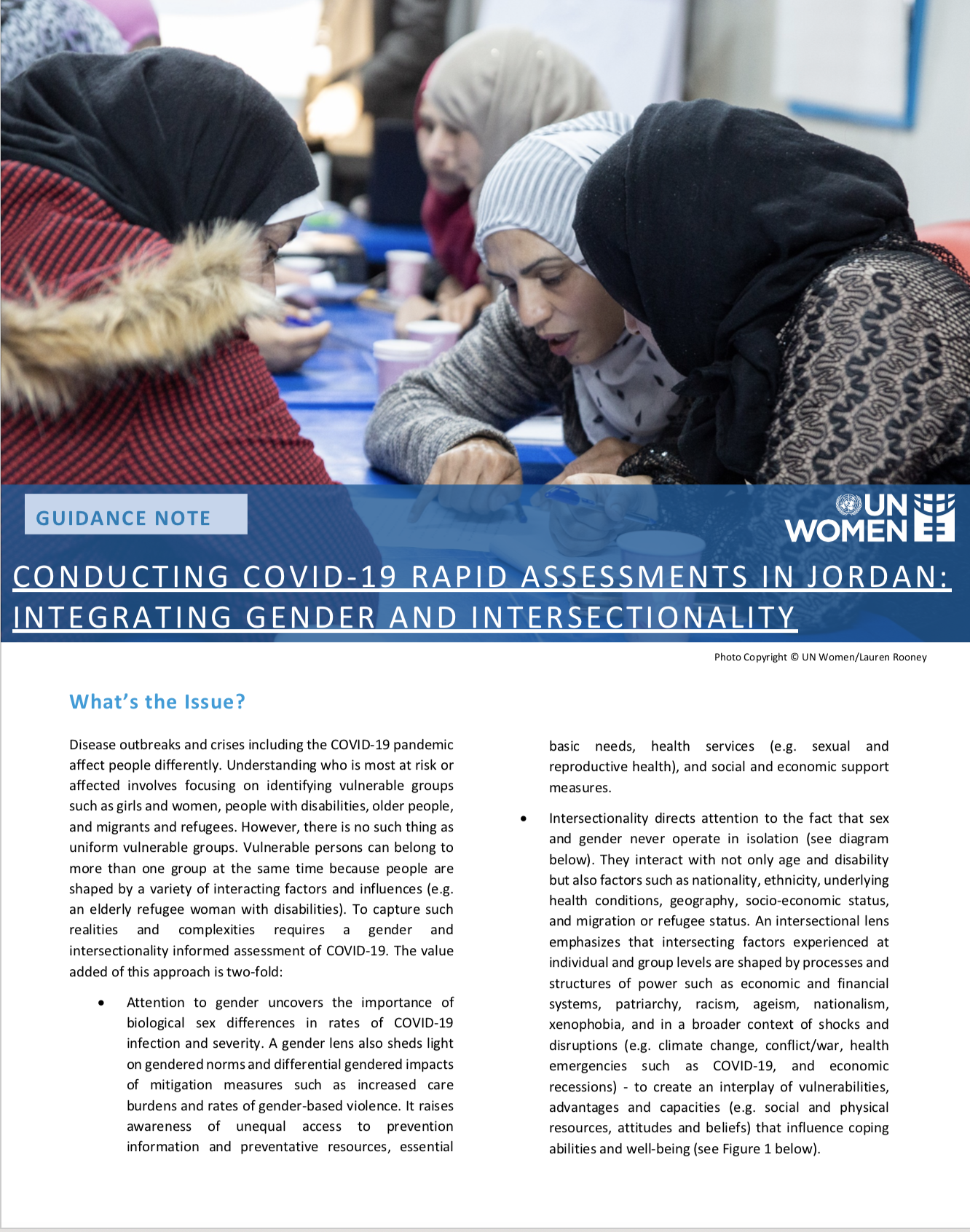 CONDUCTING COVID-19 RAPID ASSESSMENTS IN JORDAN: INTEGRATING GENDER AND INTERSECTIONALITY