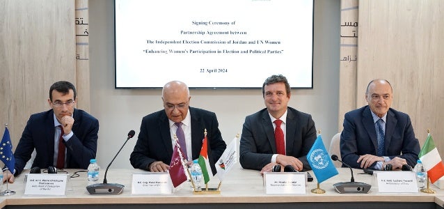 EU and Italy support Women’s Participation in Election and Political Parties through a new partnership between the Independent Election Commission of Jordan and UN Women