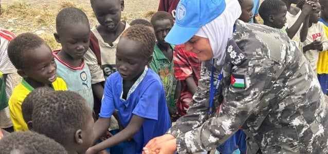 Captain Raeda during one of her peacekeeping missions.